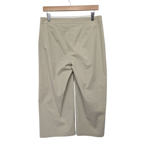 Eileen Fisher Organic Cotton Cream Wide Leg High Rise Cropped Pants Size Small - Picture 2 of 10
